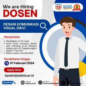 Open Recruitment Dosen Desain Komunikasi Visual (DKV)