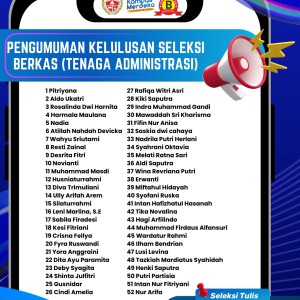 Pengumuman Kelulusan Seleksi Berkas (Tenaga Administrasi)